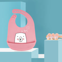 Load image into Gallery viewer, Cartoon Silicone Baby Bib