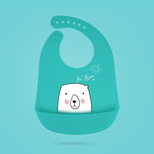 Load image into Gallery viewer, Cartoon Silicone Baby Bib